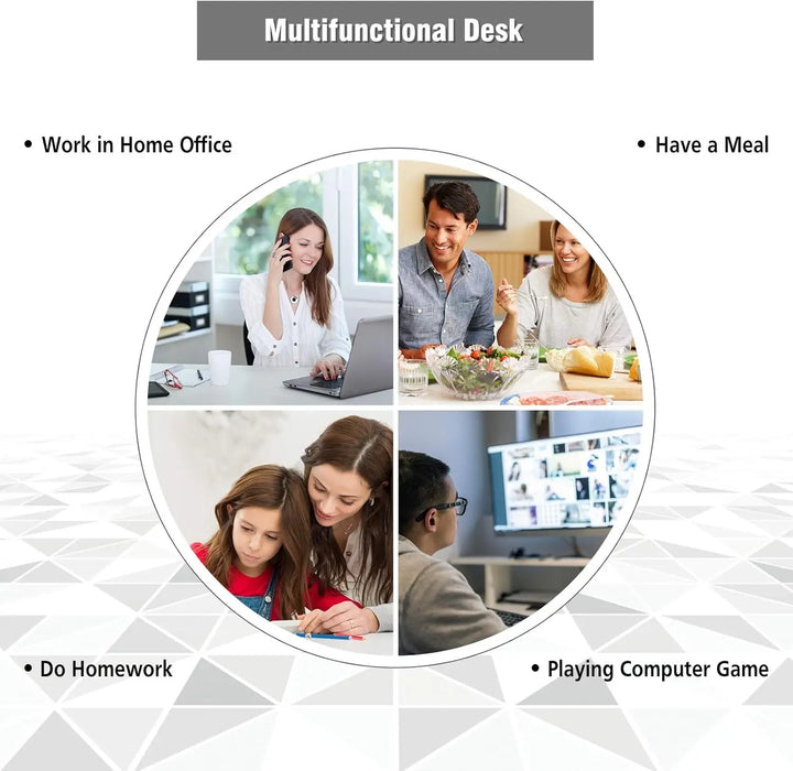 Space-Saving Corner Computer Desk Wood Workstation with Drawer & Shelves for Home or Study