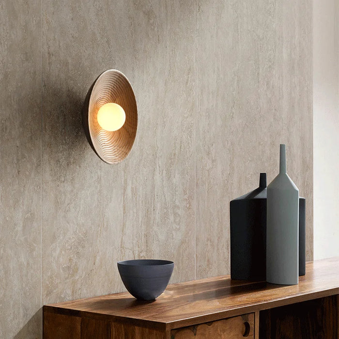 Japanese Retro Wooden Wall Lamp for Living Room Decor