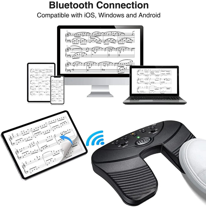 Bluetooth Page Turner Pedal with Anti-Slip Base and Ergonomic Design