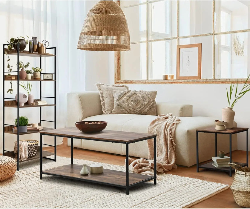 Multi-Purpose Display Shelf with 5 Tiers Solid Boards, Industrial Style, 75kg Capacity