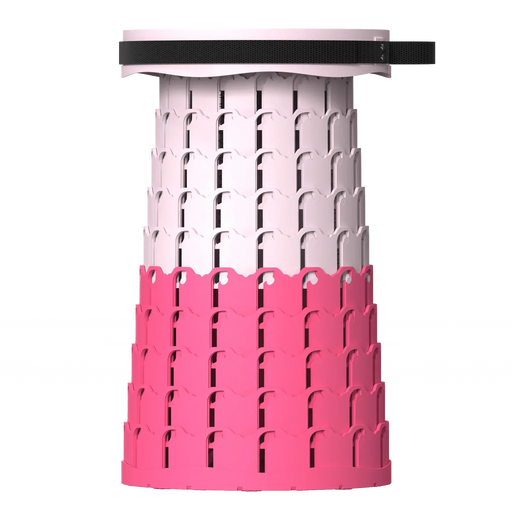 Collapsible Telescopic Camping Stool in Pink, Portable and Lightweight, Ideal for Outdoor Activities such as Camping, Fishing, and Hiking