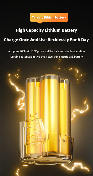 Brushless Lithium-Ion Impact Screwdriver Rechargeable Electric Drill for efficient drilling