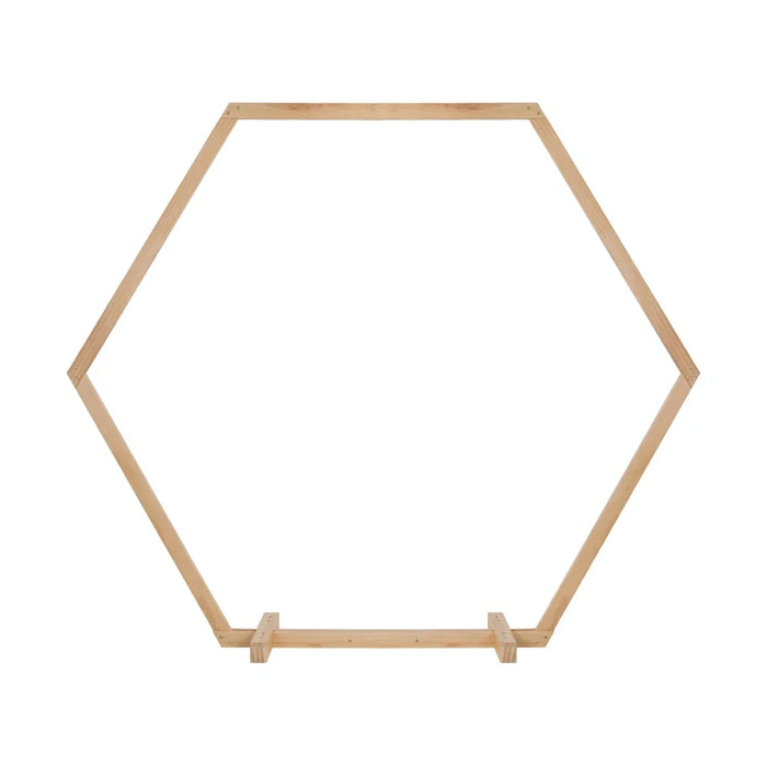 Hexagonal wooden arch for creating an elegant backdrop for weddings
