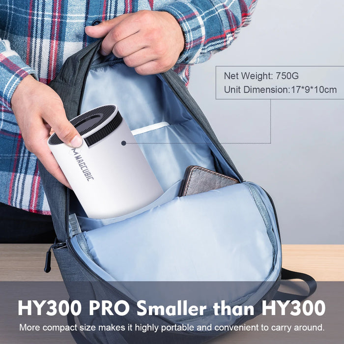 Mini Projector HY300 Pro-White with Wifi6 & Auto Keystone Correction