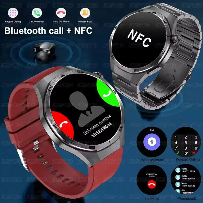 Waterproof ECG Smartwatch with Body Fat & Heart Rate Tracking Black-Mesh-Belt-2