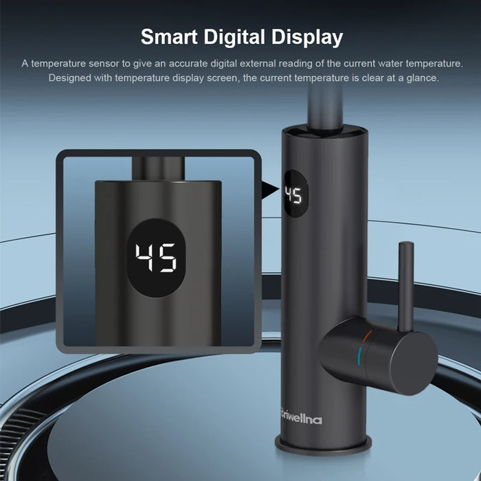 Waterproof Digital Kitchen Faucet with Fast Heating