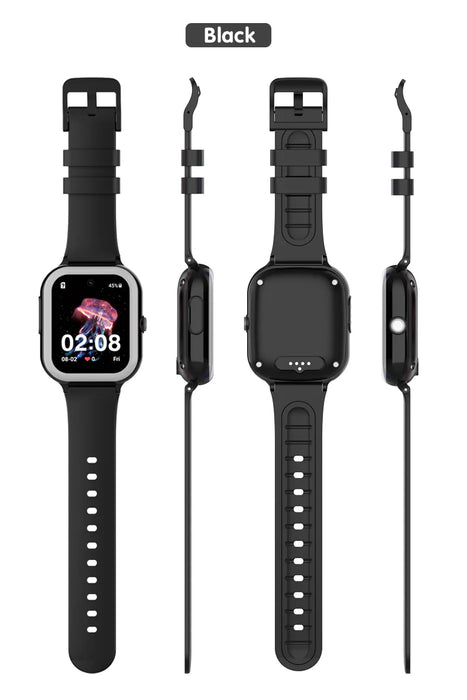 Waterproof 4G Kids Smartwatch with AMOLED Screen Black