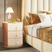 Fully Assembled Modern Round Nightstand Bedside Table with 3 Storage Drawers, Ready to Use Right out of the Box