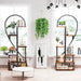 6 Tier Black Metal Plant Stand, Creative Half Heart Ladder Indoor Plant Shelf Rack - A stylish and modern black metal plant stand with six tiers