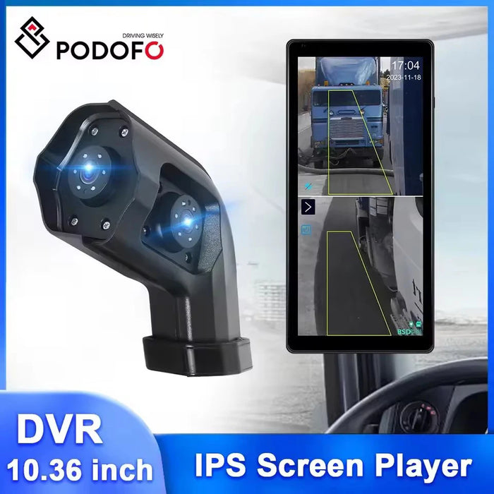 10.36" Right Blind Spot Monitor with Dual Cam DVR