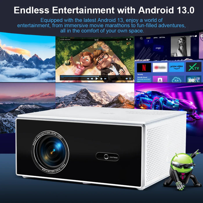 Portable 1080p LED Projector for Home & Outdoor Use