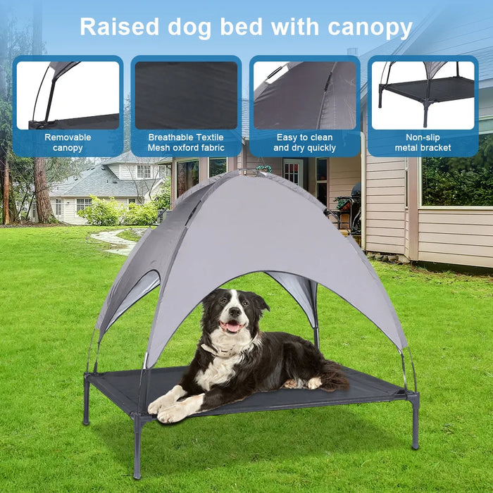 Outdoor Pet Hammock Bed with Shade, Cooling Design