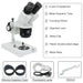 Stereo Microscope 10X 20X with Ring Light for PCB Inspection and Soldering Repair