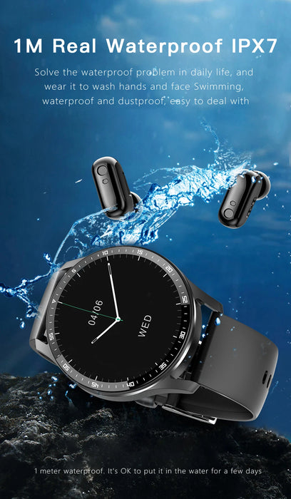 High-definition 132-inch AMOLED smartwatch with TWS Bluetooth earbuds