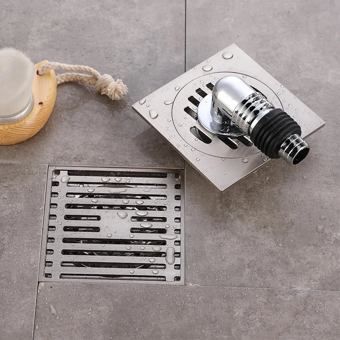 Stainless Steel Shower Floor Drain, Deep Water Seal, 10x10