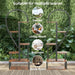 6-tier heart-shaped plant stand with wood and metal construction for indoor and outdoor display