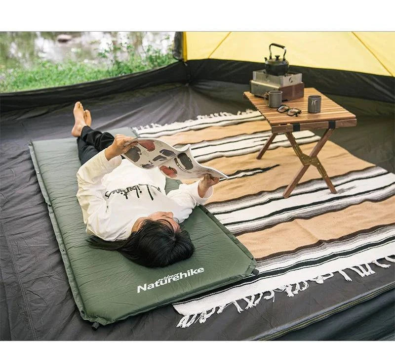 Self-Inflating Camping Mattress Portable Foam Sleeping Mat for Tents (Green) for comfortable outdoor sleeping