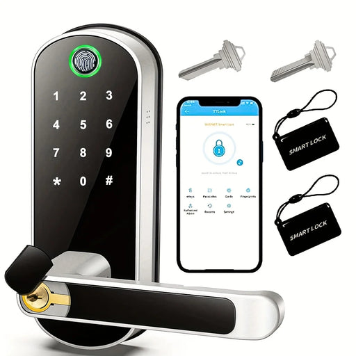 Smart fingerprint door lock with WiFi and keyless entry