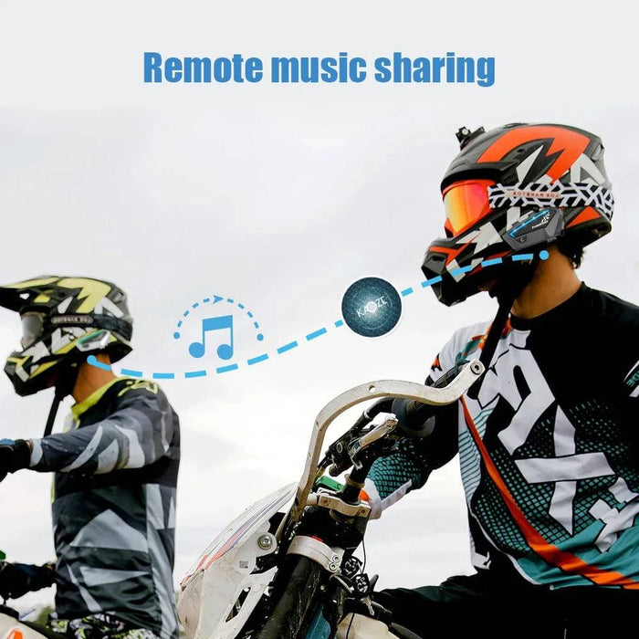 Bluetooth Motorcycle Helmet Intercom for Riders - One Set Fx black