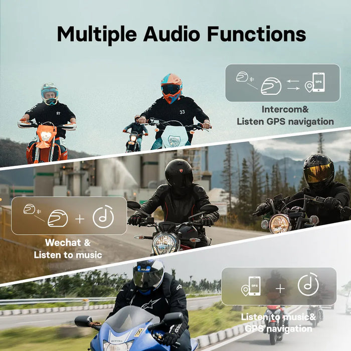 Motorcycle helmet intercom compatible with various helmet types