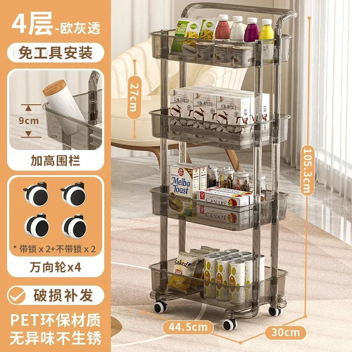 Multi-Tier Rolling Organizer Cart for Kitchen, Bathroom & More 4 layers-gray