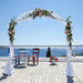 Comes with a metal wedding arch trellis stand and instruction guide