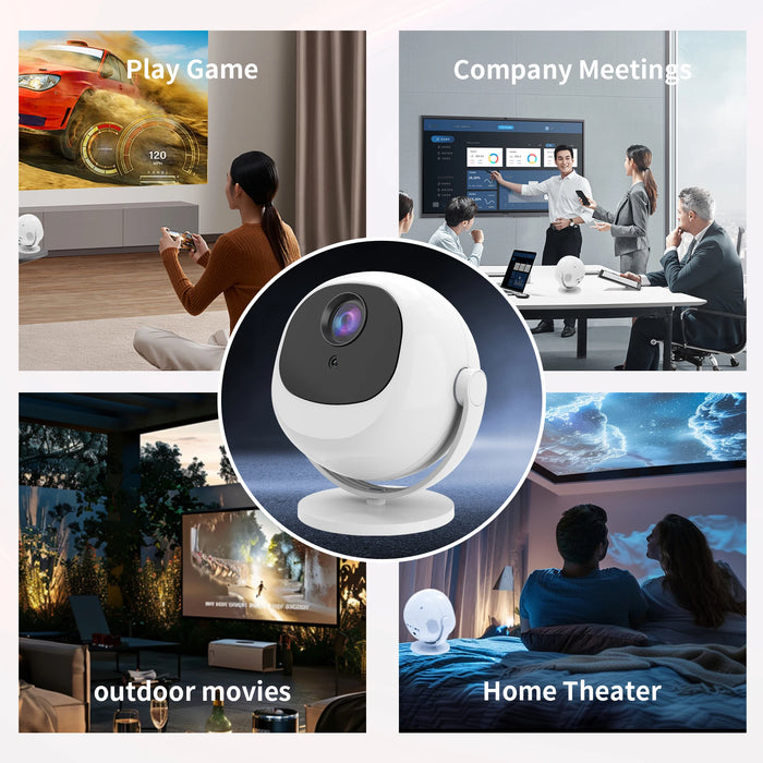 Smart 1080p Mini Projector with Android 13, Bluetooth & Auto Focus