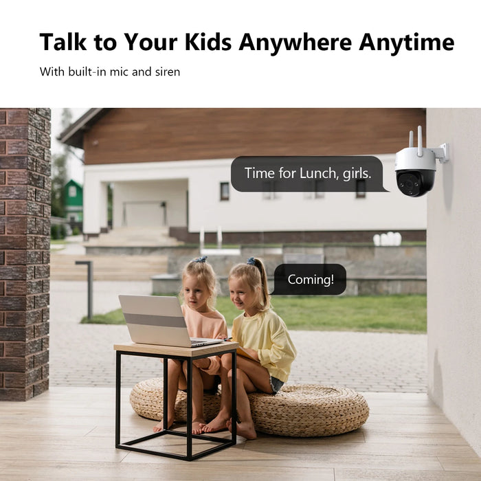 2-Pack 5MP Wi-Fi PTZ Outdoor Security Cameras