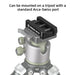 CNC aluminum tripod adapter with Picatinny Arca-Swiss rail plate, FGP-65
