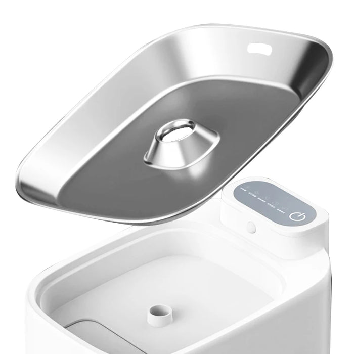Smart Automatic Pet Fountain 2.5L Stainless Steel, Silent Pump, USB Charging & Multiple Modes