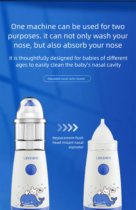 Rechargeable Electric Nasal Irrigator and aspiratorsPulse Nose Washing Adjustable for Children Adult Rhinitis Nasal Congestion
