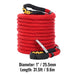 Heavy duty red recovery tow rope with 15200kg capacity, double braided nylon
