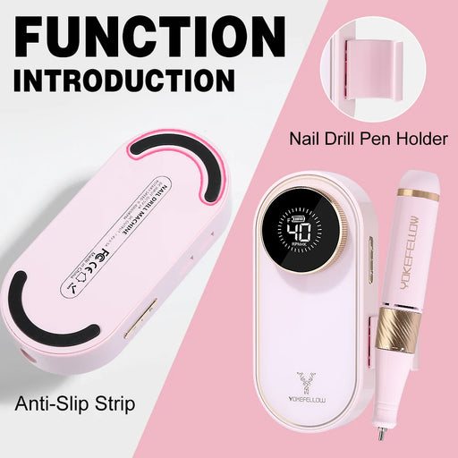 Precision Adjustable Speed up to 40000 RPM for acrylic, gel, and natural nails