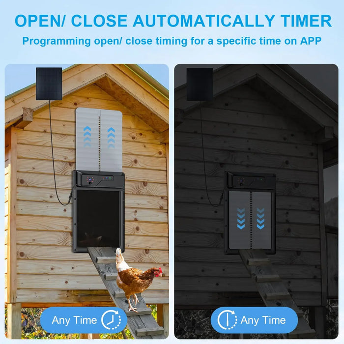 Solar Powered Automatic Chicken Coop Door with Timer