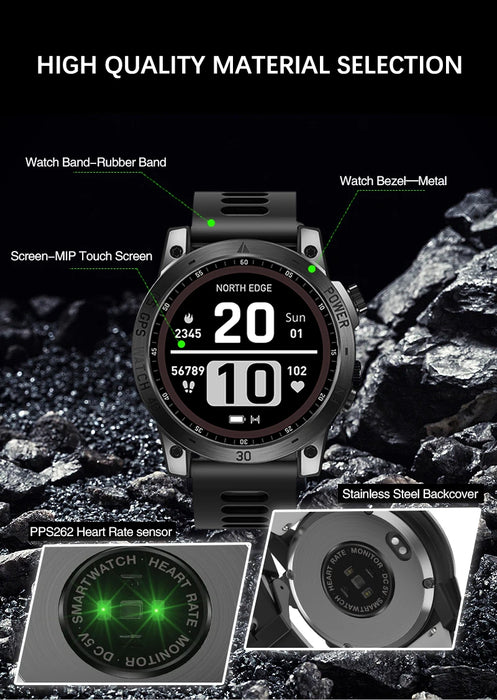 Monitors heart rate, blood oxygen, stress levels, and sleep quality
