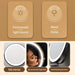 Round vanity mirror with adjustable brightness and 360° rotation