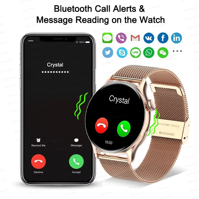 High-definition 466 × 466 resolution AMOLED Display Smart Watch
