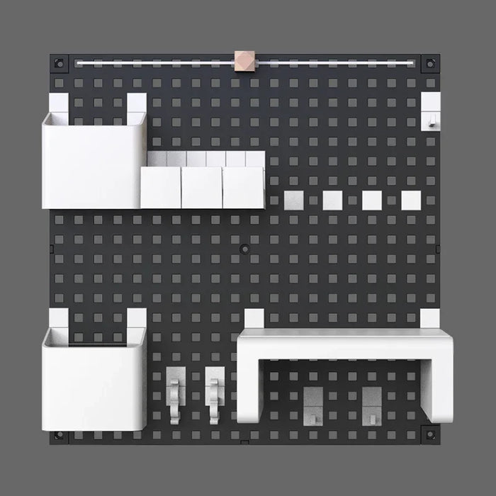 Dual Tier Decorative Grid Shelf 40x40cm – White