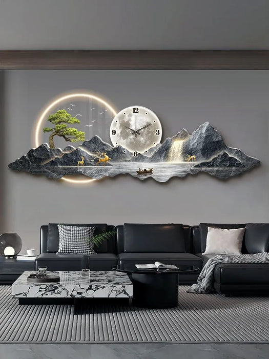 Modern LED Mural Clock for Living Room Decor
