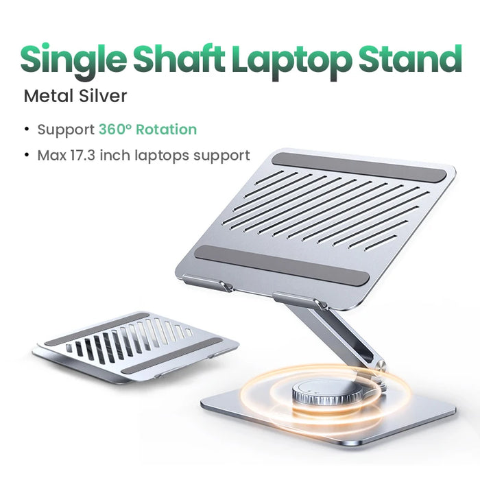 Adjustable foldable laptop stand for MacBook, PC, and tablet in vertical position