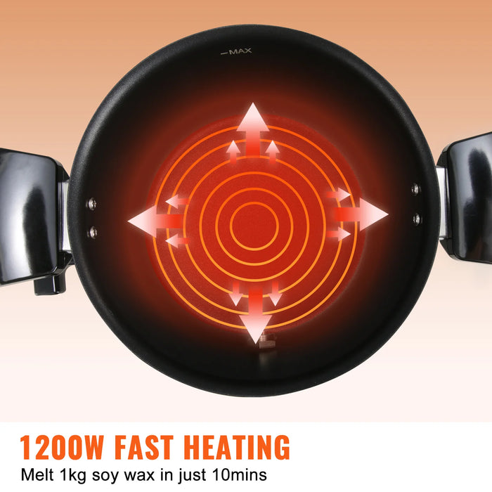 5L Electric Wax Melter for Candle Making with Easy Pour and Temperature Control