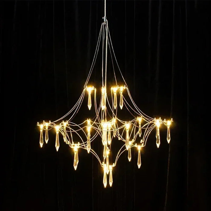 Stylish LED Crystal Ceiling Light Fixture with Cool White Glow