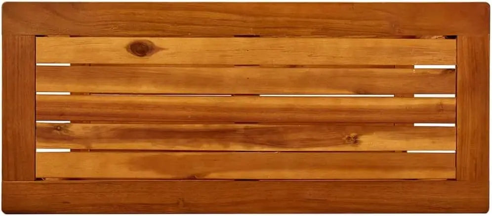 Solid Acacia Wood Outdoor Console Table with Bottom Shelf 80x35x75cm