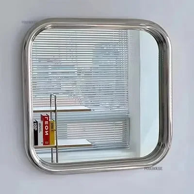 Square Decorative Wall Mirror 40cm, Silver Finish