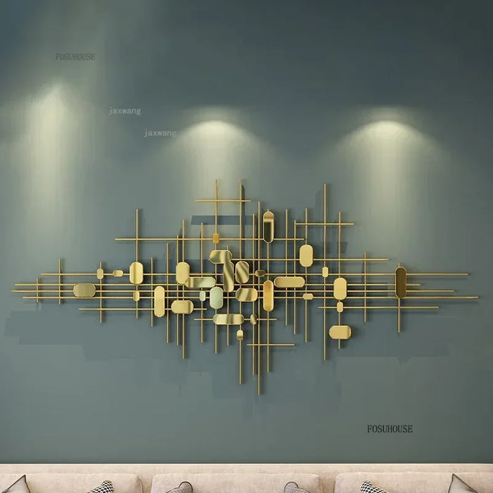 3D Metal Tree Wall Decor for Living Room Gold 150x70cm