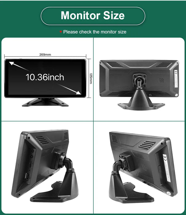 10.36" 4-Channel Split Screen Blind Spot Detection Monitor
