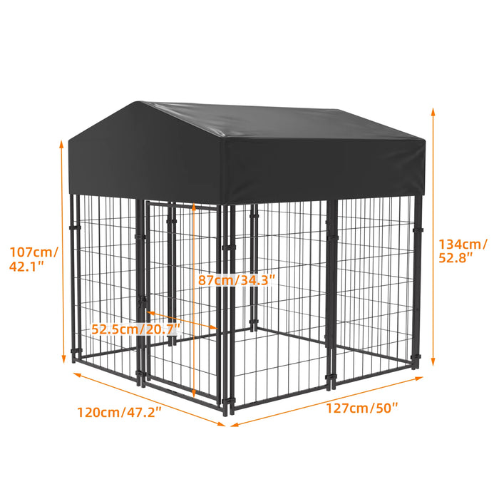 Waterproof Outdoor Dog Cage with Strong Latches & Stakes XL-47x50x65in