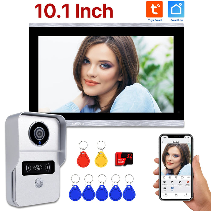 10" Touchscreen WiFi Video Doorbell with 32GB Recording