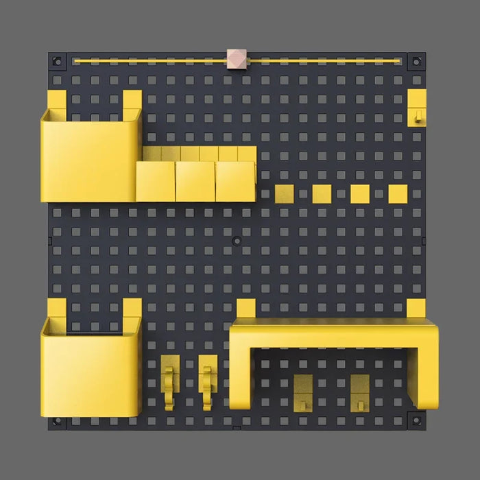 Dual Tier Decorative Grid Shelf 40x40cm – Yellow