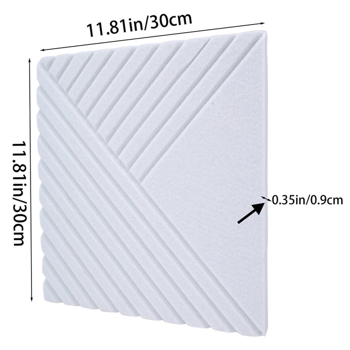 Decorative Soundproof Foam Panels – 12-Pack White Acoustic Tiles
